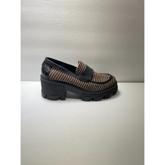 Steve Madden Women's Beth Heel Brown Plaid Loafer Sz 10 - Picture 4 of 6